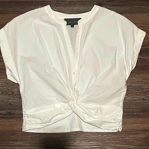 Bought from Anthropologie! White tied blouse!